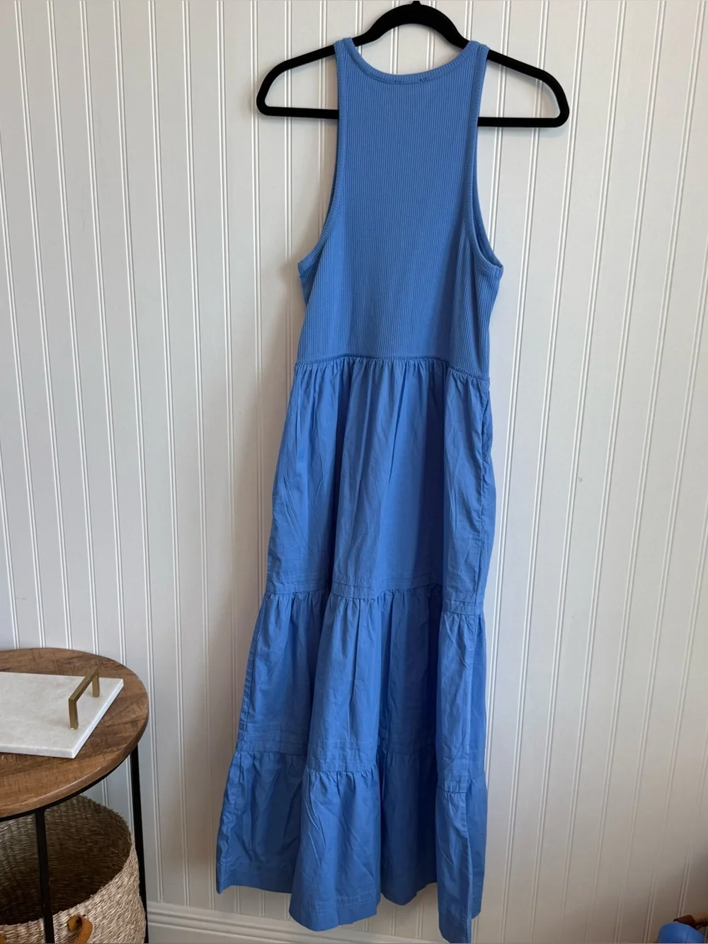 J Crew NWT Vintage Rib High-neck Cutaway Tank Dress with Poplin Skirt Size M